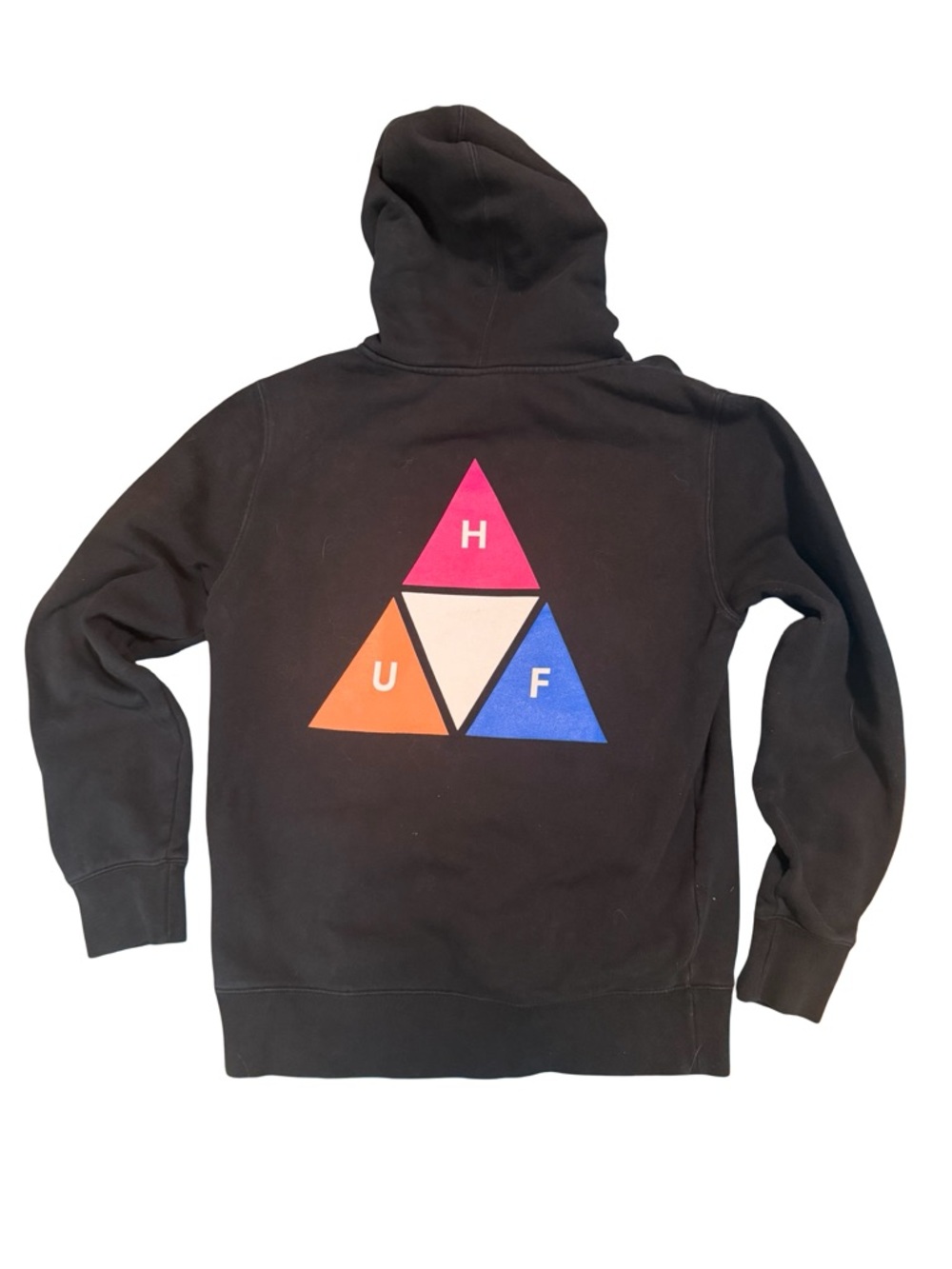 HUF Prism Triple Triangle Hoodie Black Men’s Small Streetwear Skate Pullover